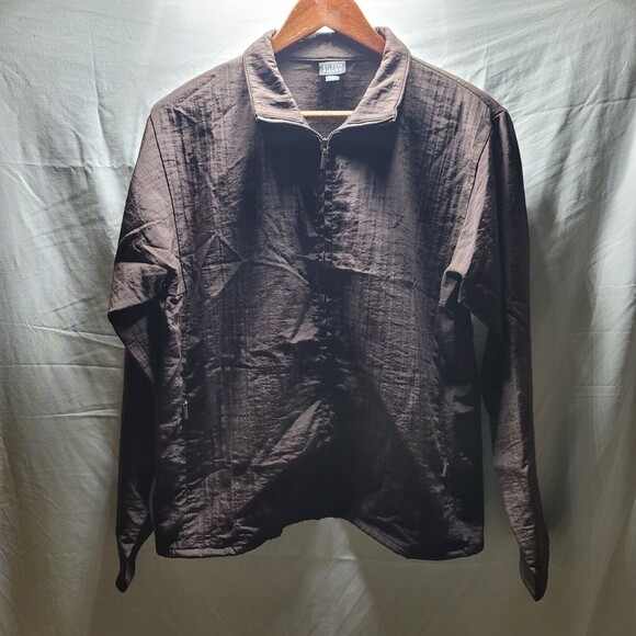 EILEEN FISHER Textured Brown Full Zip Jacket Chocolate Brown Jacket Womens Sz S - Picture 1 of 7